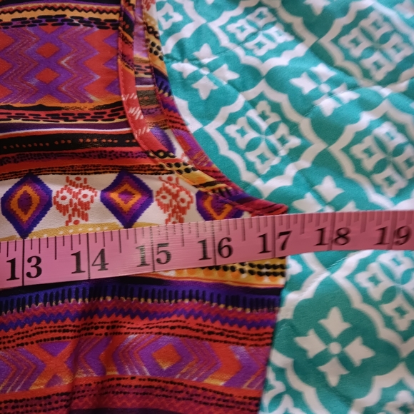 Speed Control~Colorful Orange Purple Aztec Geometric Sleeveless Midi Dress - Picture 5 of 16